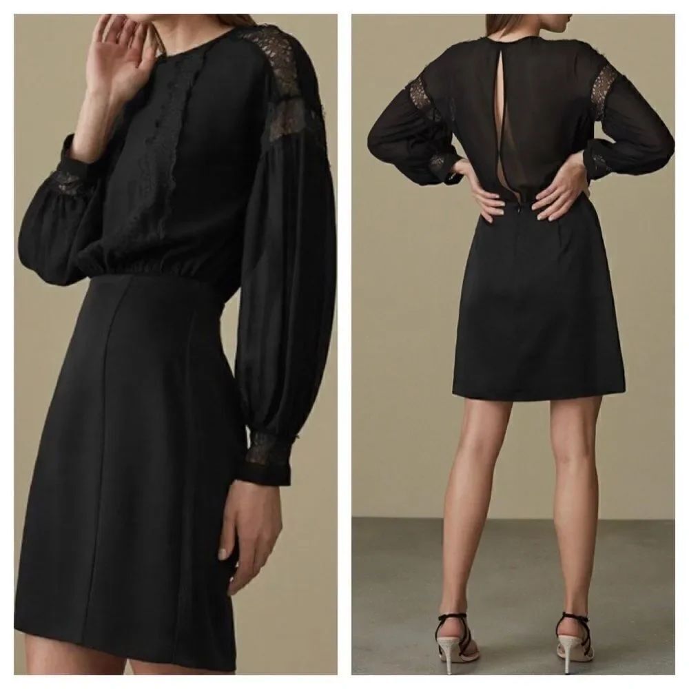 Reiss Lia Lace-Inset Dress Size 4
